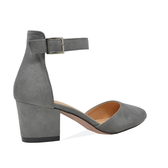 Women's  Gray Suede D'Orsay Pump - Picture 2 of 3